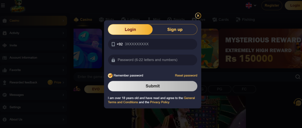 Margo Bet Game screenshot